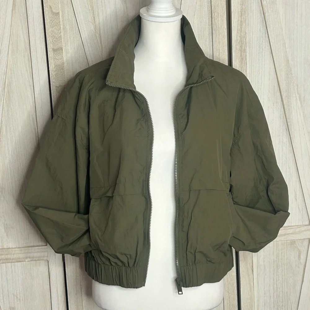 Ci Sono EUC Olive Green Women's lightweight bomber Jacket sz XL GORPCORE UTILITY